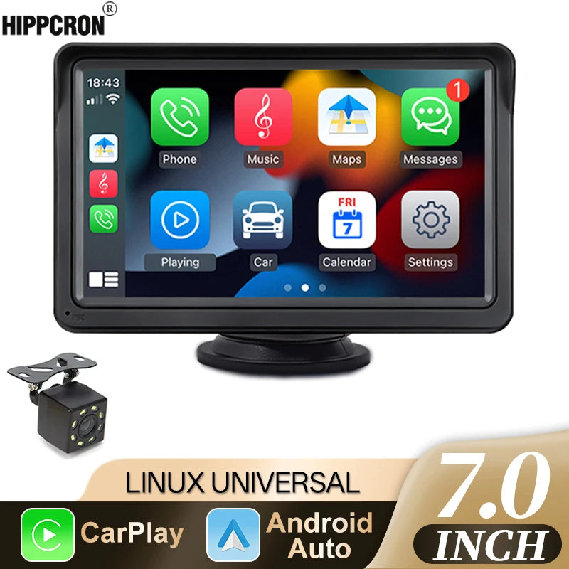 Hippcron Touch Screen Car Radio Wireless Carplay And Wireless Android Auto