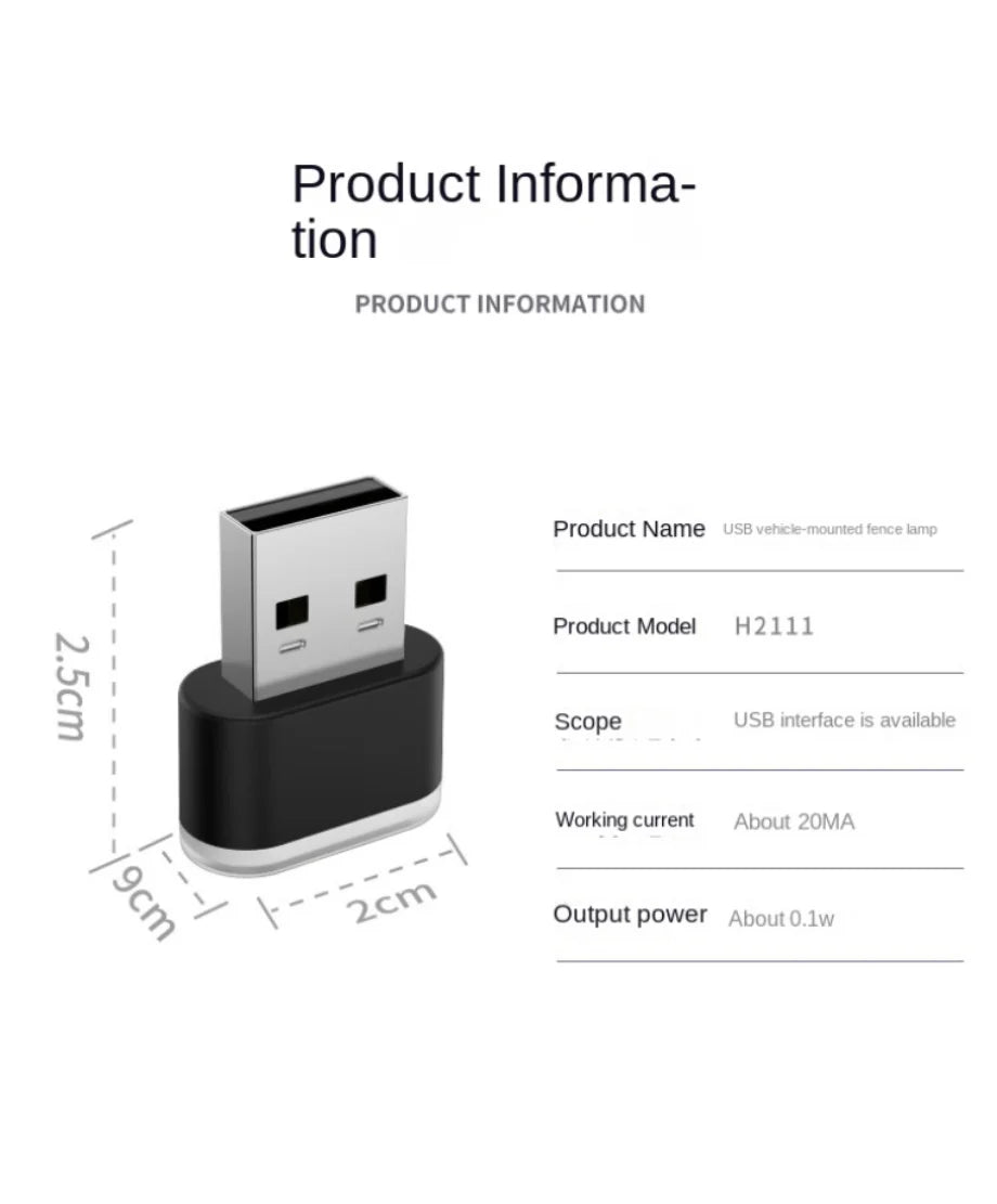 VELOZA Glow USB / Mini Luz LED USB de atmosfera - Iluminación ambiental para autos
