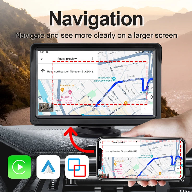 Hippcron Touch Screen Car Radio Wireless Carplay And Wireless Android Auto